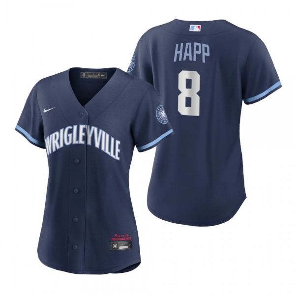 Women's Chicago Cubs Ian Happ Navy 2021 City Connect Replica Jersey