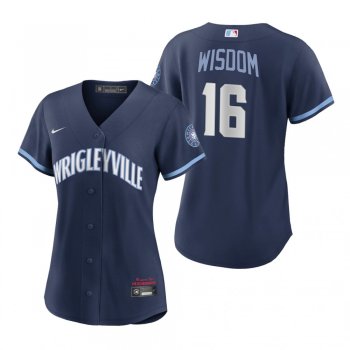 Women Chicago Cubs Patrick Wisdom Navy 2021 City Connect Replica Jersey