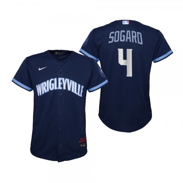 Youth Chicago Cubs Eric Sogard Nike Navy 2021 City Connect Replica Jersey