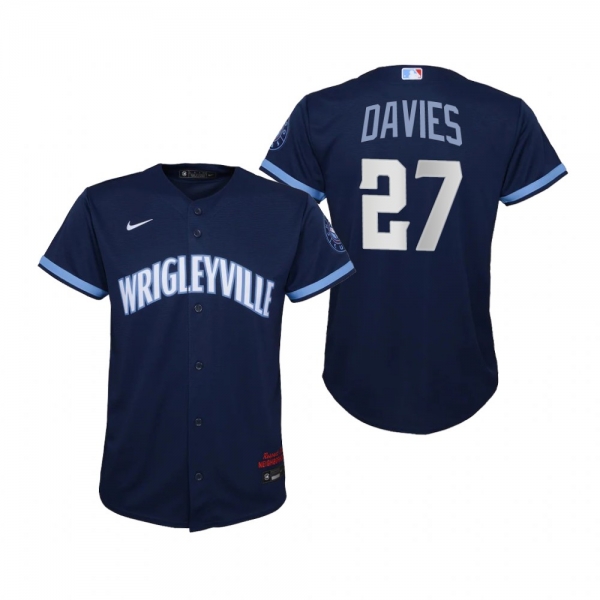 Youth Chicago Cubs Zach Davies Nike Navy 2021 City Connect Replica Jersey