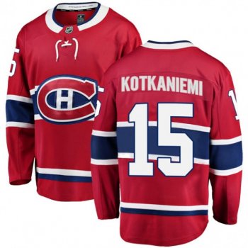 Men's Montreal Canadiens Jesperi Kotkaniemi Official Red Fanatics Branded Breakaway Adult Home NHL Hockey Jersey