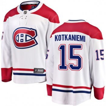 Youth Montreal Canadiens Jesperi Kotkaniemi Official White Fanatics Branded Breakaway Away NHL Hockey Jersey