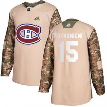 Men's Montreal Canadiens Jesperi Kotkaniemi Official Camo Adidas Authentic Adult Veterans Day Practice NHL Hockey Jersey