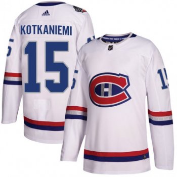 Men's Montreal Canadiens Jesperi Kotkaniemi Official White Adidas Authentic Adult 2017 100 Classic NHL Hockey Jersey