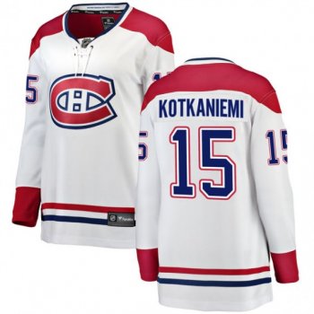 Women's Montreal Canadiens Jesperi Kotkaniemi Official White Fanatics Branded Breakaway Away NHL Hockey Jersey