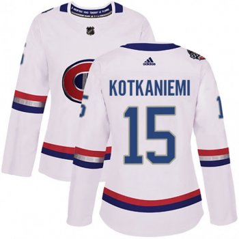 Women's Montreal Canadiens Jesperi Kotkaniemi Official White Adidas Authentic 2017 100 Classic NHL Hockey Jersey