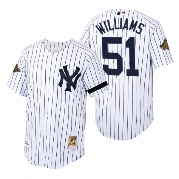 New York Yankees Bernie Williams Authentic Home White Cooperstown Collection Jersey