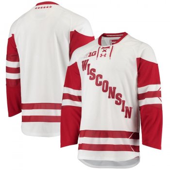 Wisconsin Badgers Under Armour UA Replica Hockey Jersey - White