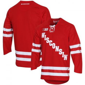 Wisconsin Badgers Under Armour UA Replica Hockey Jersey - Red