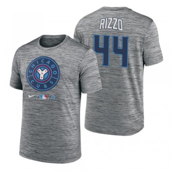 Chicago Cubs Anthony Rizzo Anthracite 2021 City Connect Practice T-Shirt