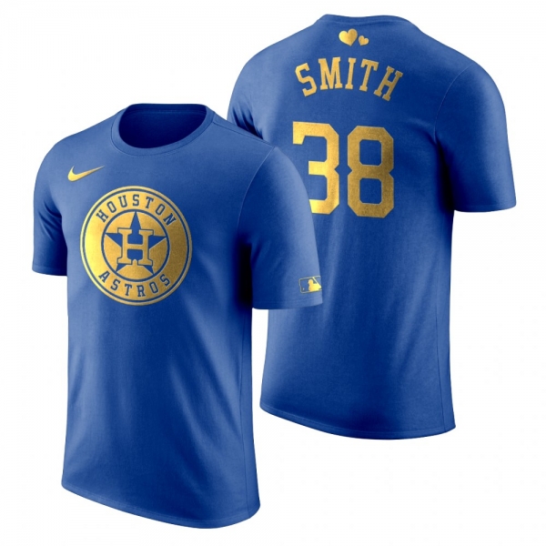 Men's 2020 Father's Day Houston Astros Joe Smith Blue T-Shirt