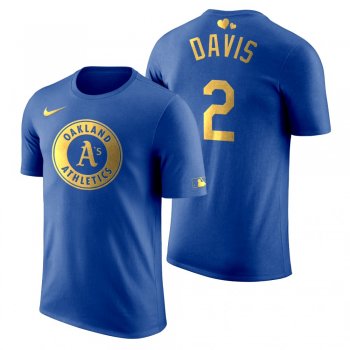 Men's 2020 Father's Day Oakland Athletics Khris Davis Blue T-Shirt