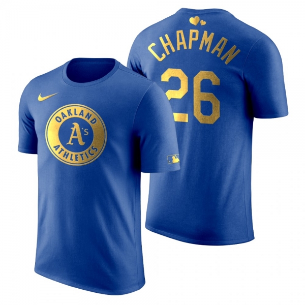 Men's 2020 Father's Day Oakland Athletics Matt Chapman Blue T-Shirt