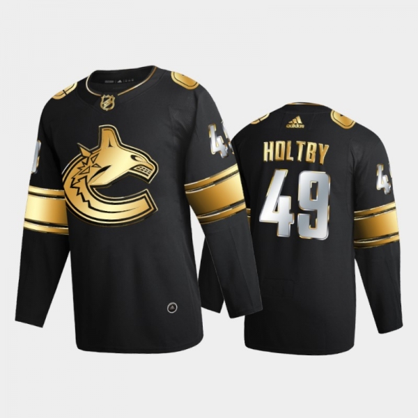 Vancouver Canucks Braden Holtby #49 2020-21 Golden Edition Black Limited Authentic Jersey