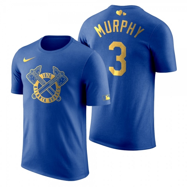 Men's 2020 Father's Day Atlanta Braves Dale Murphy Blue T-Shirt