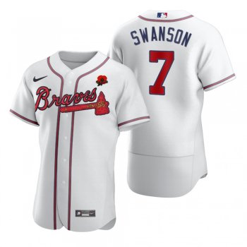 Atlanta Braves Dansby Swanson Authentic White 2021 Memorial Day Jersey