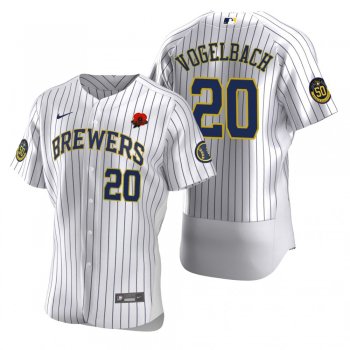 Milwaukee Brewers Daniel Vogelbach White 2021 Memorial Day Authentic Jersey