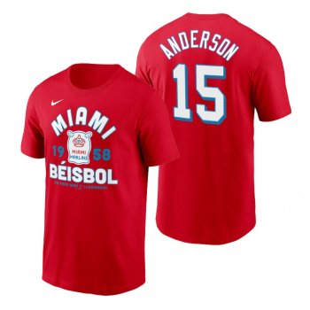 Miami Marlins Brian Anderson Red 2021 City Connect Graphic Nike T-Shirt