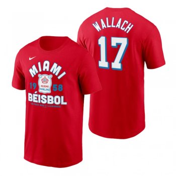 Miami Marlins Chad Wallach Red 2021 City Connect Graphic Nike T-Shirt