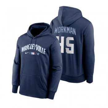 Chicago Cubs Brandon Workman Navy 2021 City Connect Baseball Therma Hoodie