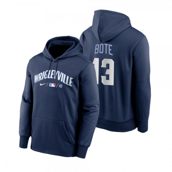 Chicago Cubs David Bote Navy 2021 City Connect Baseball Therma Hoodie