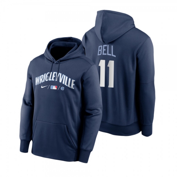 Chicago Cubs George Bell Navy 2021 City Connect Baseball Therma Hoodie