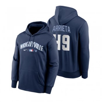 Chicago Cubs Jake Arrieta Navy 2021 City Connect Baseball Therma Hoodie