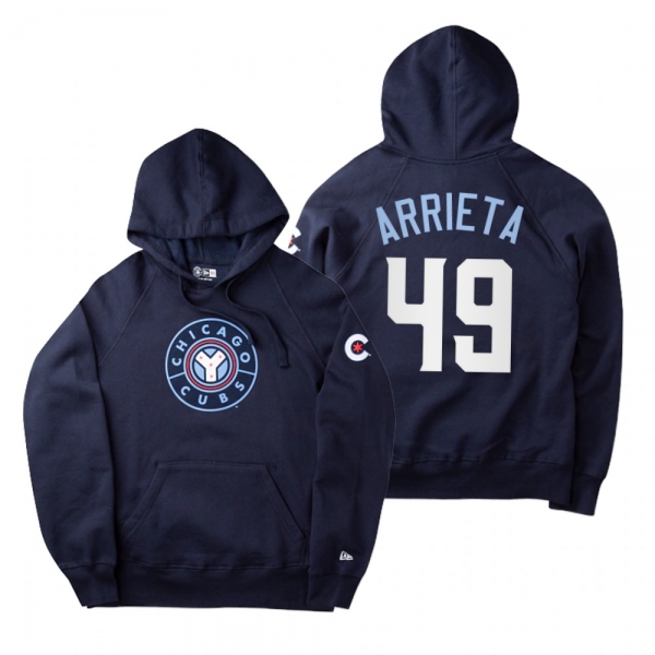 Chicago Cubs Jake Arrieta Navy 2021 City Connect New Era Hoodie