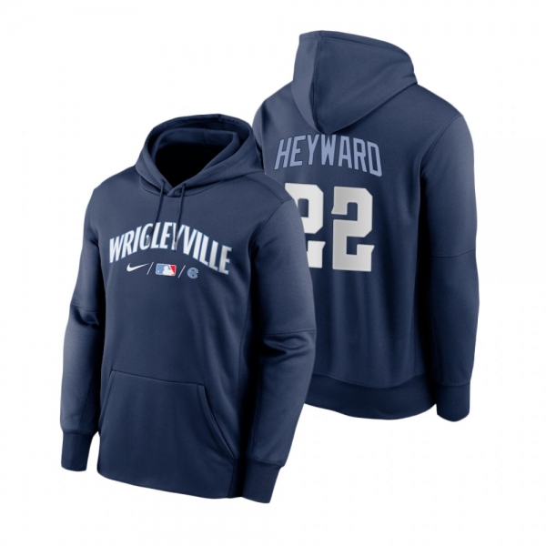 Chicago Cubs Jason Heyward Navy 2021 City Connect Baseball Therma Hoodie