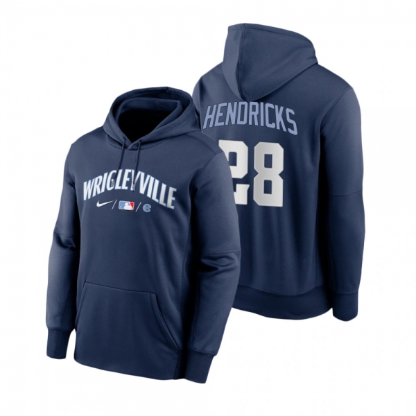 Chicago Cubs Kyle Hendricks Navy 2021 City Connect Baseball Therma Hoodie