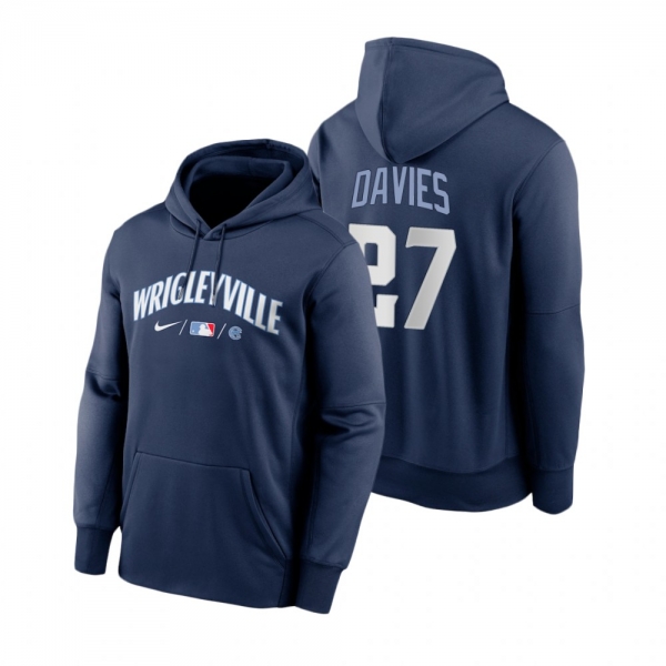 Chicago Cubs Zach Davies Navy 2021 City Connect Baseball Therma Hoodie