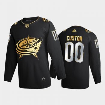 Columbus Blue Jackets Custom #00 2020-21 Golden Edition Black Limited Authentic Jersey