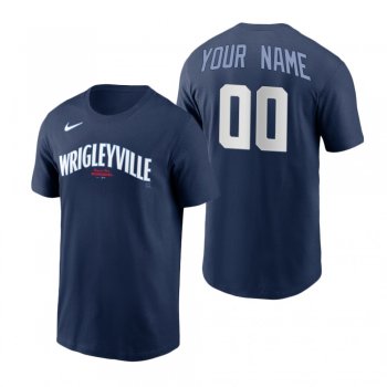 Chicago Cubs Custom Navy 2021 City Connect Name Number T-Shirt