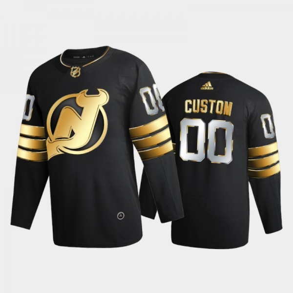 New Jersey Devils Custom #00 2020-21 Golden Edition Black Limited Authentic Jersey