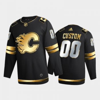 Calgary Flames Custom #00 2020-21 Authentic Golden Black Limited Edition Jersey