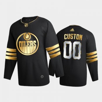 Edmonton Oilers Custom #00 2020-21 Golden Edition Black Limited Authentic Jersey