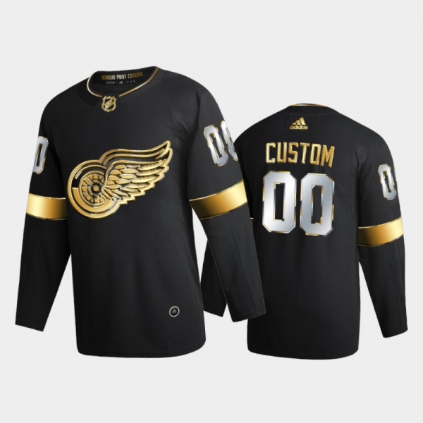 Detroit Red Wings Custom #00 2020-21 Authentic Golden Black Limited Edition Jersey