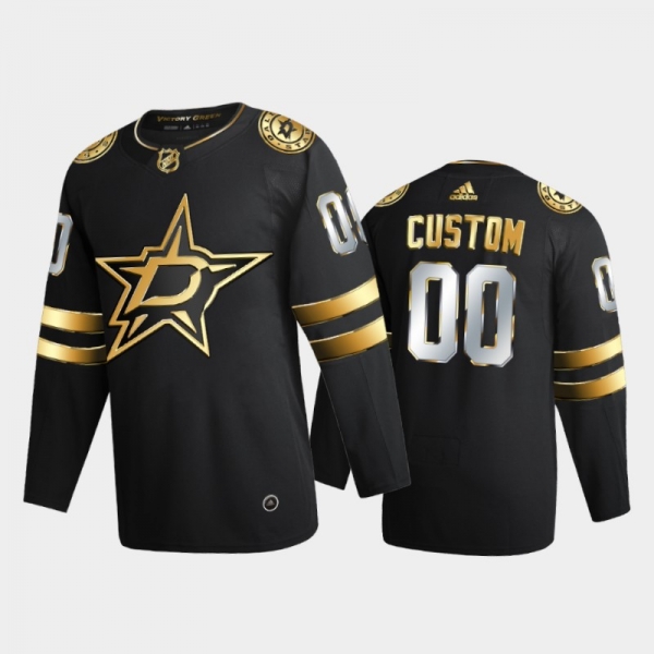 Dallas Stars Custom #00 2020-21 Authentic Golden Black Limited Edition Jersey