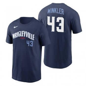 Chicago Cubs Dan Winkler Navy 2021 City Connect Wordmark T-Shirt