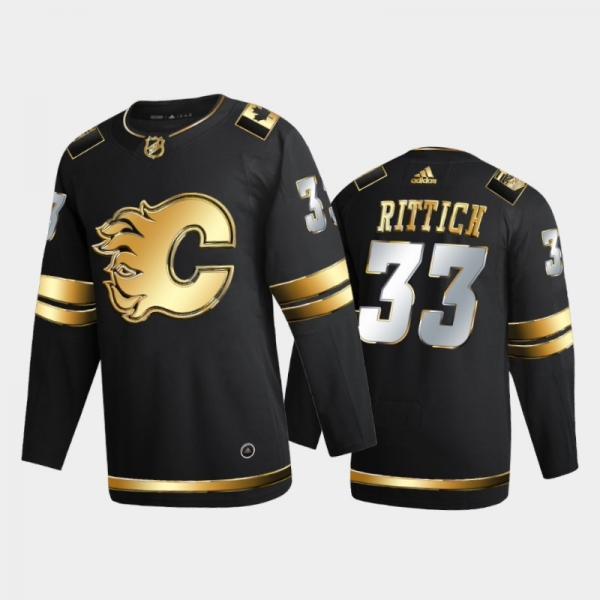 Calgary Flames David Rittich #33 2020-21 Authentic Golden Black Limited Edition Jersey