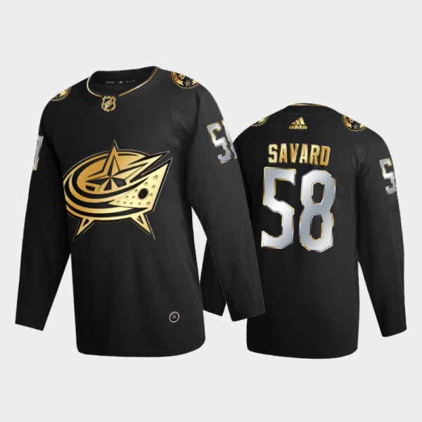 Columbus Blue Jackets David Savard #58 2020-21 Golden Edition Black Limited Authentic Jersey