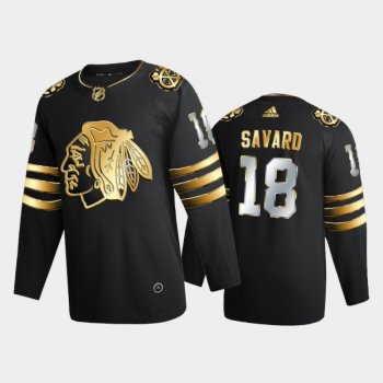 Chicago Blackhawks Denis Savard #18 2020-21 Retired Authentic Golden Black Limited Edition Jersey