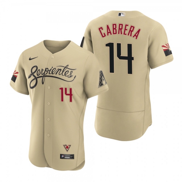 Men's Arizona Diamondbacks Asdrubal Cabrera Gold 2021 City Connect Authentic Jersey