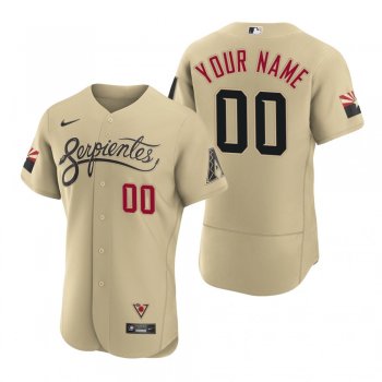 Men's Arizona Diamondbacks Custom Gold 2021 City Connect Authentic Jersey