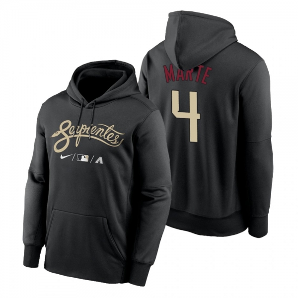 Arizona Diamondbacks Ketel Marte Black 2021 City Connect Therma Hoodie