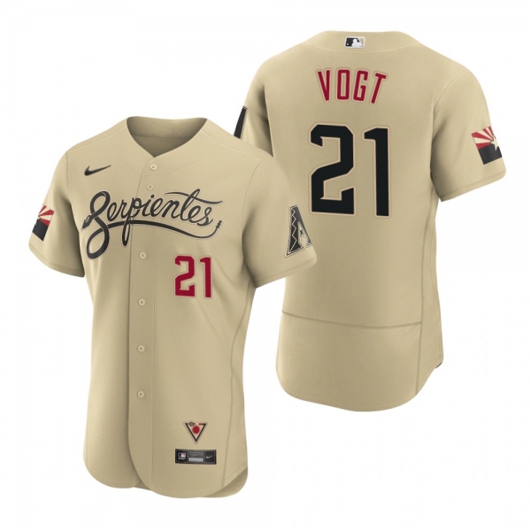 Men's Arizona Diamondbacks Stephen Vogt Gold 2021 City Connect Authentic Jersey