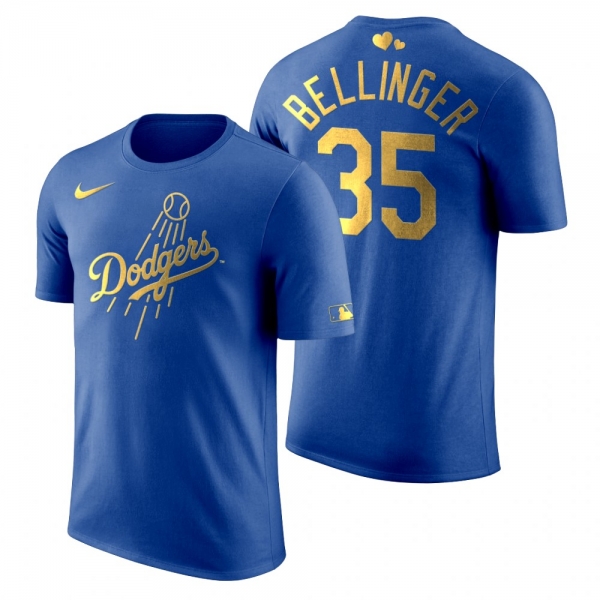 Men's 2020 Father's Day Los Angeles Dodgers Cody Bellinger Blue T-Shirt