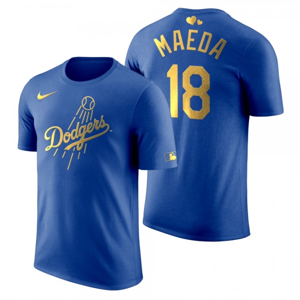 Men's 2020 Father's Day Los Angeles Dodgers Kenta Maeda Blue T-Shirt