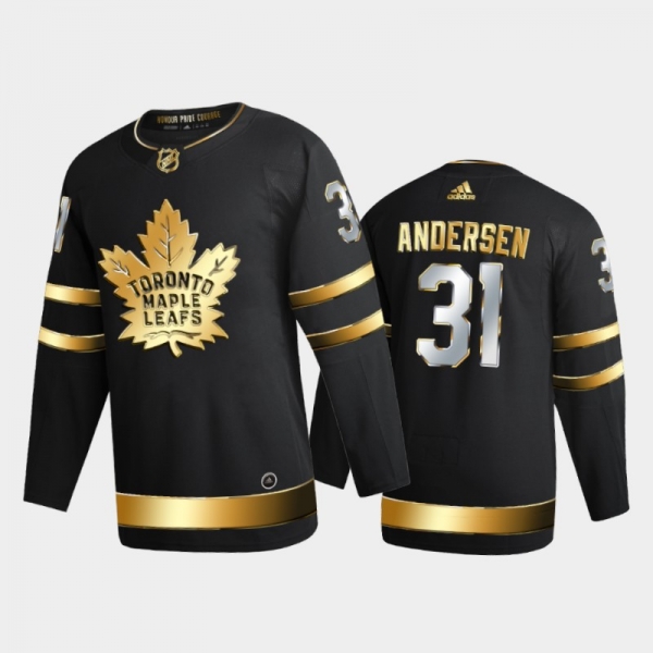 Toronto Maple Leafs Frederik Andersen #31 2020-21 Authentic Golden Black Limited Edition Jersey