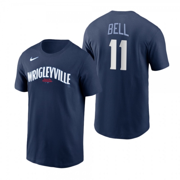 Chicago Cubs George Bell Navy 2021 City Connect Name Number T-Shirt